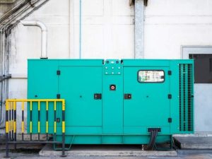 Genset berwarna hijau